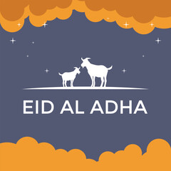 Wall Mural - Eid Al Adha festival Greeting card background for Eid Al Adha post