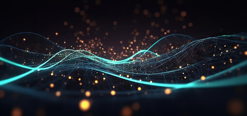 Wall Mural - modern digital abstract 3d background. can be used in the description of network abilities, technolo