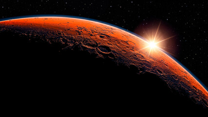 Wall Mural - mars planet in the deep space