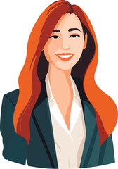 Vector portrait avatar of young pretty woman.