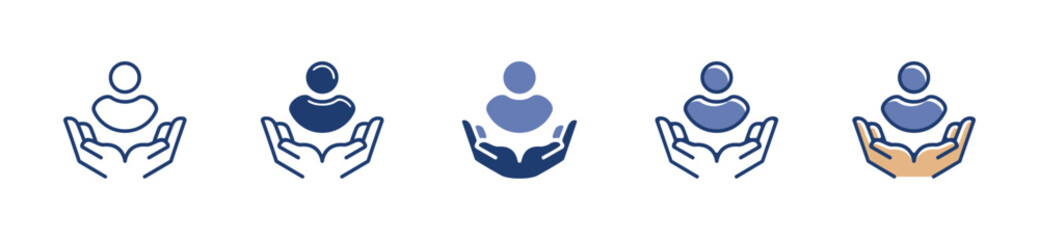 Poster - simple customer care icon client support and service online management assistance symbol illustration