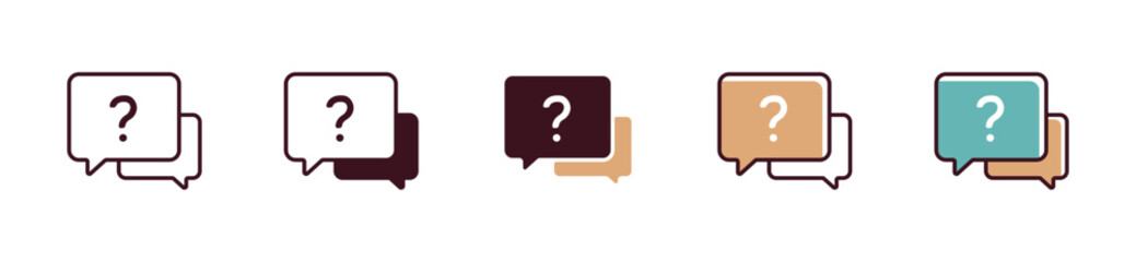 Poster - chat faq icon set. question and answer online support frequently asked questions help symbol illustration vector design
