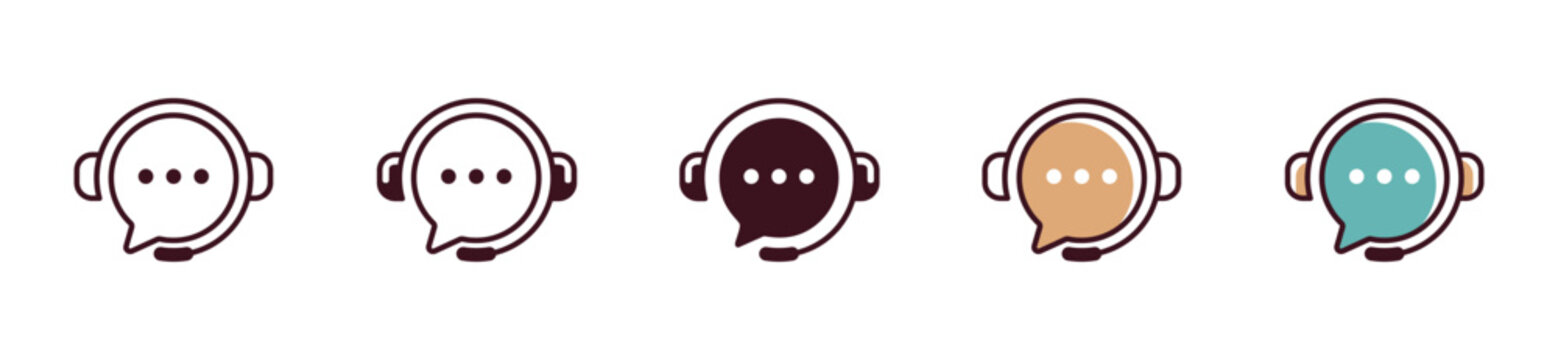 simple bubble speech customer service and support icon vector hotline assist center for client manag