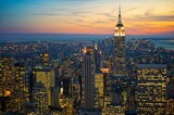 Fototapeta  - High angle shot of city buildings in new york manhattan