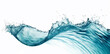 © Lenka_X - Teal water splash wave on white background. Generative Ai