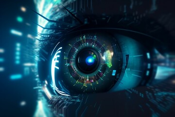 Wall Mural - technology eye. generate ai