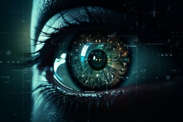 Wall Mural - technology digital eye. generate ai