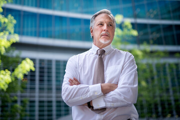 Canvas Print - Outdoor portrait of a confident senior executive