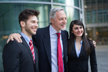 Canvas Print - Group of happy business people smiling