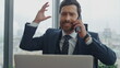 © stockbusters - Disappointed boss yelling phone in office desk close up. Business man shouting.