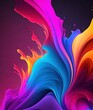 © Vinnce - Abstract Background with Vibrant Colors and Fluid Shapes with Generative AI technology