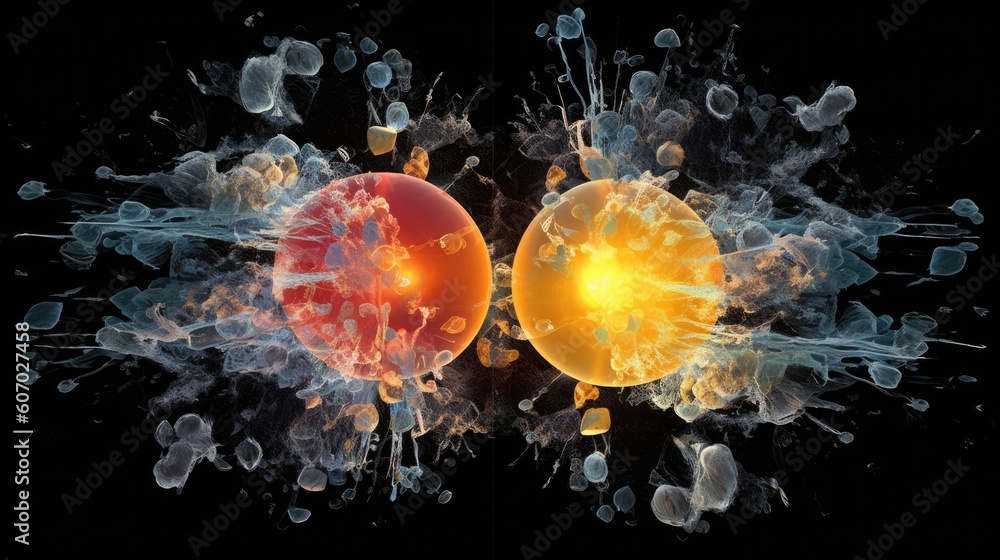 Visual Representation of Nuclear Fission Process, Detailed Atomic ...