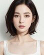 © Chris - Portrait of beautiful japanese women with white background by generative AI