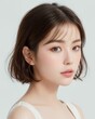 © Chris - Portrait of beautiful japanese women with white background by generative AI