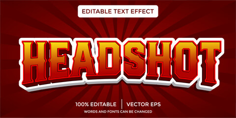 Headshot Editable text effect esports style