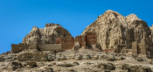 Sticker - Ruins of Guge Kingdom.Tuolin, Zanda County, Tibet, China.