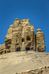 Sticker - Vertical shot of the ruins of Guge Kingdom. Tuolin, Zanda County, Tibet, China.