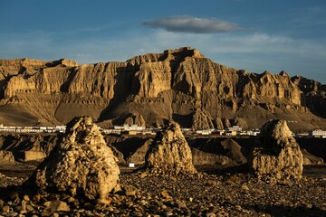 Sticker - Beautiful view of Earth forest landform in Zanda County, Tibet, China.