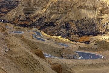 Wall Mural - Breathtaking landscape of a winding road in Zanda County, Ali Prefecture, Tibet, China