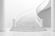 White marble classic staircase curve. Generative ai illustration	