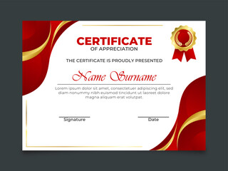 Wall Mural - Elegant certificate template design in red