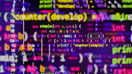 Wall Mural - coding programming developing typing script source languages symbols project data software engineeri