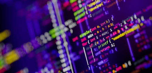 Wall Mural - coding programming developing typing script source languages symbols project data software engineeri
