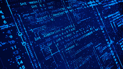 Wall Mural - coding programming developing typing script source languages symbols project data software engineeri