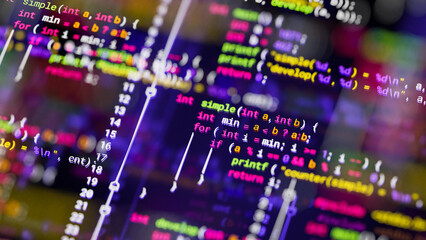 Wall Mural - coding programming developing typing script source languages symbols project data software engineeri