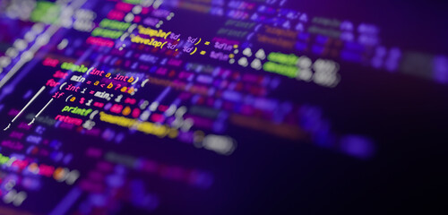 Wall Mural - coding programming developing typing script source languages symbols project data software engineeri