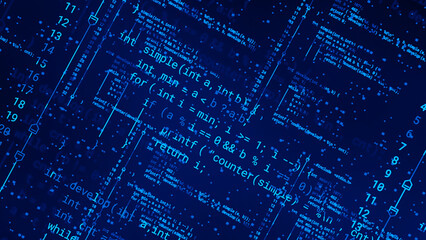 Wall Mural - coding programming developing typing script source languages symbols project data software engineeri