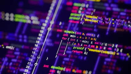 Wall Mural - coding programming developing typing script source languages symbols project data software engineeri