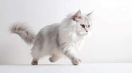 Sticker - cute cat on white background, full body