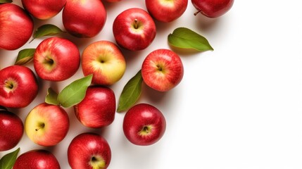 Wall Mural - apples With White background top Created With Generative AI Technology