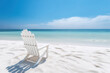 Beautiful beach and white sand with beach chair.