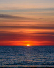 Wall Mural - Spectacular bright golden sunset over Baltic sea