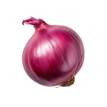 Fresh Red Onion Vegetable Bulb Isolated On White Background With Clipping Path And Generative Ai ,png File