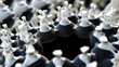 Hexagonal Marvels: Exploring Macro Magnetic Details of White Ferrofluid. Generative AI