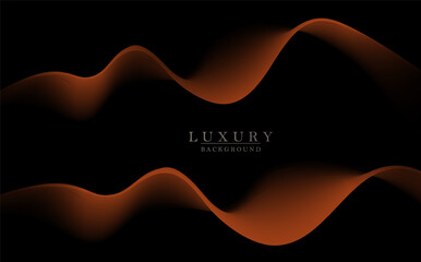 Wall Mural - Isolated curved brown wave on a black background