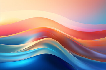 Poster - abstract 3d background wave lines peach shades gradient. Generative AI