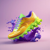 Sportowy but, szybki bieg, ilustracja 3d - Sports shoe, fast running, 3d illustration - AI Generated