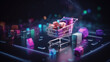 Handel ecommerce pełen koszyk internetowy - Ecommerce full online shopping cart - AI Generated