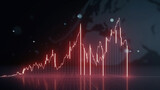 Fototapeta  - Wykres liniowy 3d - dane z gospodarki, wykres finansowy - Line chart 3d - data from the economy, financial chart -.AI Generated