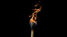Match Black Background Burning Fire And Flame