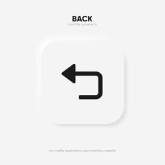 Fototapete - Arrow back icon. Previous direction symbol. Icon arrow symbol. Left symbol. Returning arrow icon. Return icon. Go back sign.