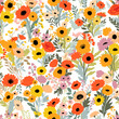 Meadow summer bright floral pattern