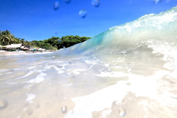 Wall Mural - wave sea beach transparent underwater background