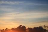 Fototapeta Na sufit - background sun at sunset landscape orange sky evening