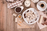 Fototapeta Na drzwi - Neapolitan wafers filling with hazelnut-chocolate cream.