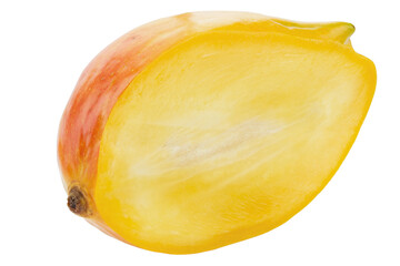 Wall Mural - Sliced ripe yellow mango. Isolated on a white background.